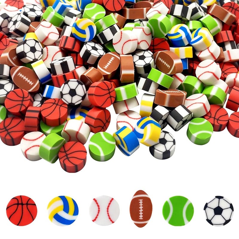 Mini Erasers – Balls, 30 Pieces per Bag, 10 Bags, 300 Total, Puzzle Erasers for Kids Party
