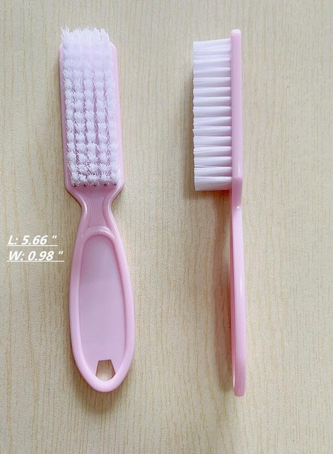 SQULIGT 6Pcs Nail Brush for Cleaning Fingernails, Handle Grip Cleaning Brush for Nail and Toenail, Nail Dust Brush Manicure Pedicure Tools Scrubbing Brush Women Men Home Salon(Pink) - Image 3