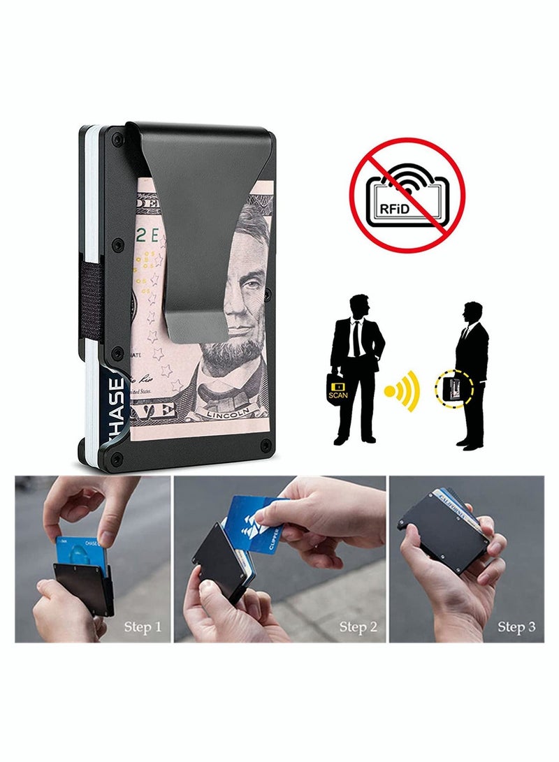 Y&D Minimalist Wallet for Men and Women, Front Pocket Wallet, RFID Blocking Anti-Theft Slim Aluminum With Money Clip, Credit Card, ID Card Passport Holder, Elegant Durable Metal  - Image 4