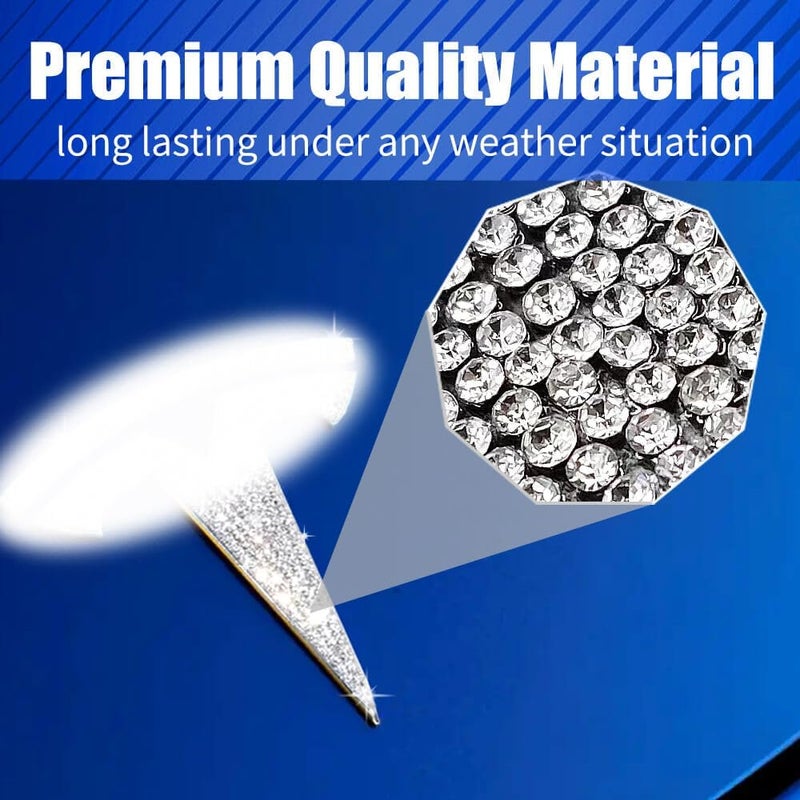 Yeapop Bling Bling Rhinestone Logo Emblems for Tesla Model Y - 4 Pcs Bedazzled Stickers for Front Trunk, Rear Trunk, and Steering Wheel - Image 2