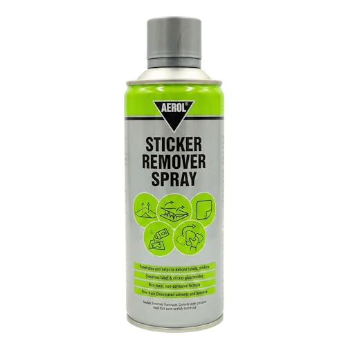 Aerol Sticker Remover Spray | Removes Stickers, Labels & Adhesive Residue | Safe for Glass, Metal, Plastic & Painted Surfaces | Grade 835 (275g/406ml) - Image 1