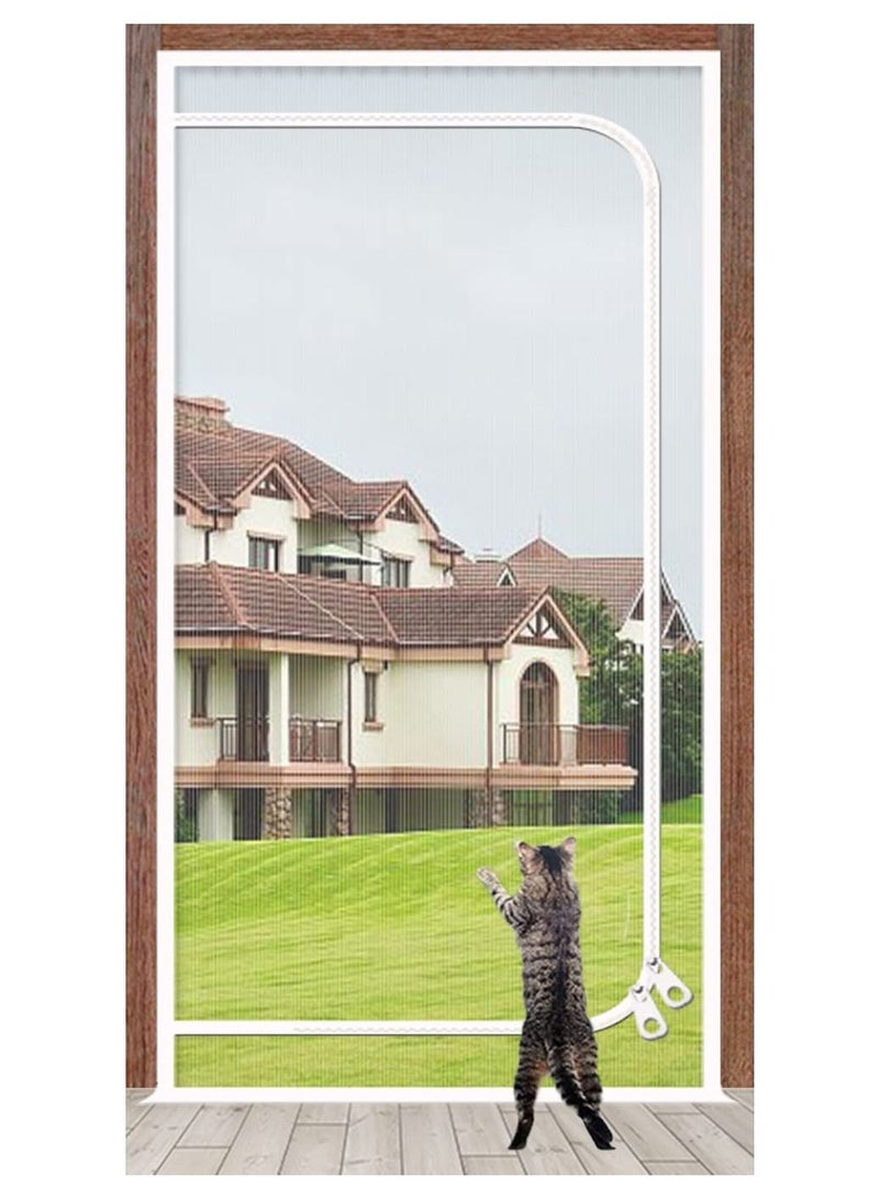 Y&D Reinforced Pet Screen Door Fits Size 32''x 80'' Thickened Cat Resistant Mesh for Living Room Patio Kitchen Bedroom Scratch Proof with Zipper Closure - Image 1