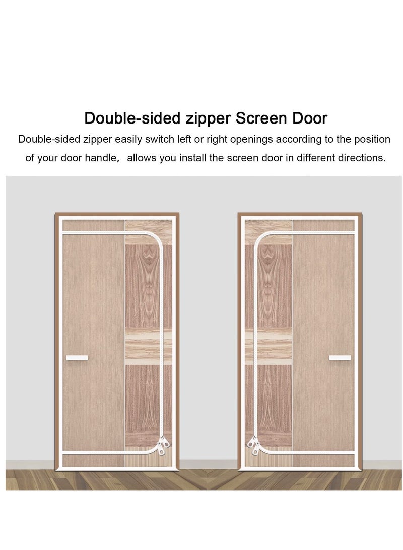 Y&D Reinforced Pet Screen Door Fits Size 32''x 80'' Thickened Cat Resistant Mesh for Living Room Patio Kitchen Bedroom Scratch Proof with Zipper Closure - Image 3