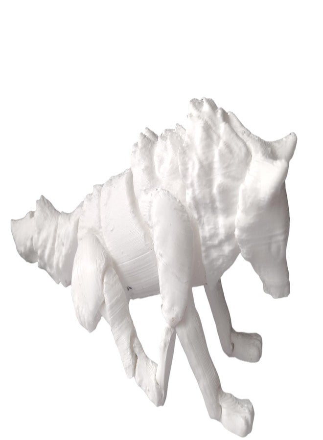 CERO 3D Printed Flexi Print-in-Place Wolf (White PLA Plastic) - Image 1