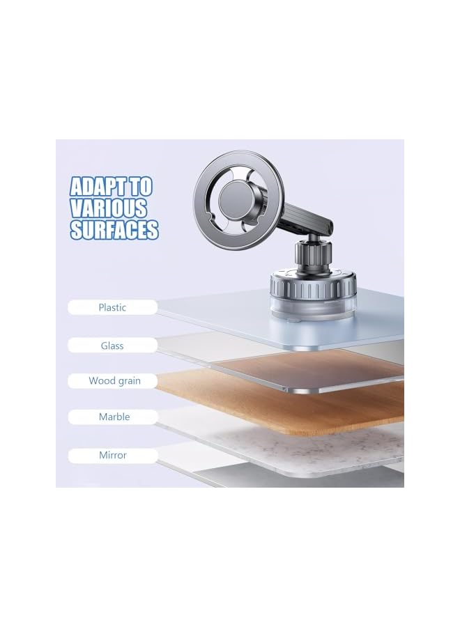 S-TOP Magnetic Car Phone Holder, 360° Strong N52 Vacuum Magnetic Suction Cup Phone Mount for Mag-Safe Cell Phone Holders for Car Gym Mirror Mount Gym Kitchen Office Smooth Surface for i/Phone & And-roid - Image 3