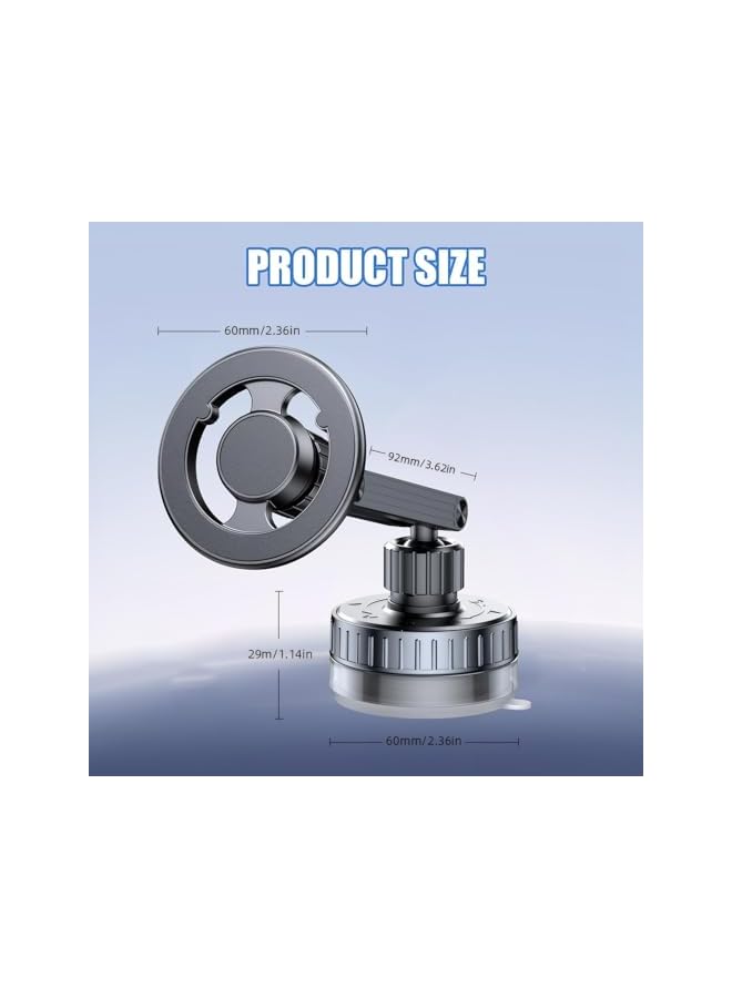 S-TOP Magnetic Car Phone Holder, 360° Strong N52 Vacuum Magnetic Suction Cup Phone Mount for Mag-Safe Cell Phone Holders for Car Gym Mirror Mount Gym Kitchen Office Smooth Surface for i/Phone & And-roid - Image 5