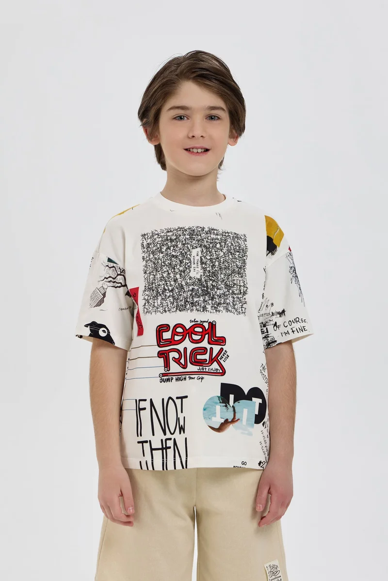 شوبيت Ecru Printed T-Shirt - Choupette