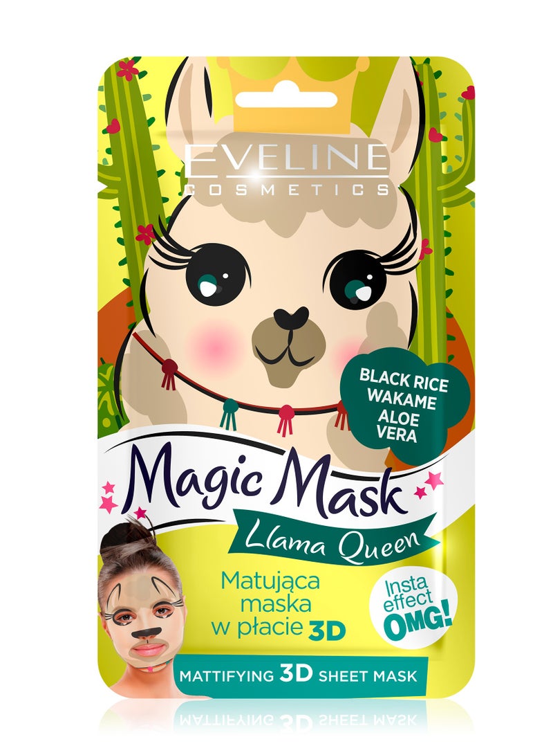 Evelin Magic Mask Llama Queen With black Rice , Wakame And Aloe Vera 