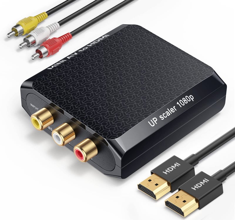 Wenter محول WENTER من RCA إلى HDMI، محول AV إلى HDMI بدقة 1080P، محول صوت وفيديو مركب صغير يدعم PAL/NTSC لجهاز VCR/VHS/Xbox/PS3/STB/N64/Wii/TV/PC/مشغلات DVD بلو راي - Image 1