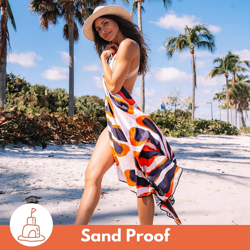 ECCOSOPHY Microfiber Beach Towel - Sand Free Towels are Quick Dry, Light Weight, Super Absorbent - Perfect Pool, Travel, Cruise, Camping Essentials - Oversized Extra Large for Adults 71x35 in - Image 3