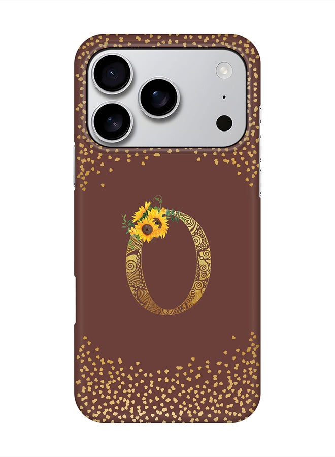 Stylizedd For iPhone 17 Pro,Case, [Compatible with MagSafe] Magnetic cover Slim fit Protection Matte, - Custom Floral Monogram - O  (Brown )