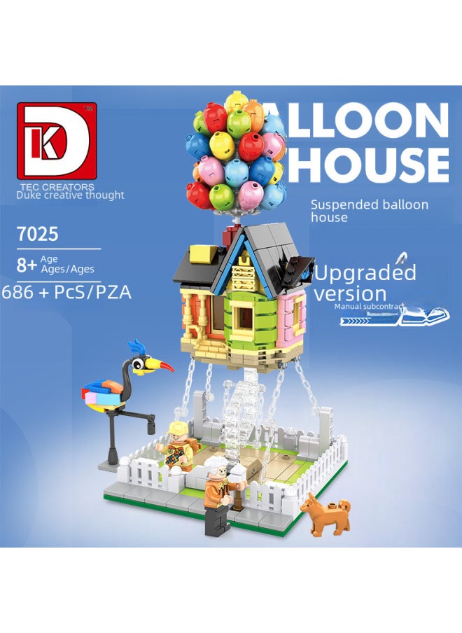 null - DK7025MOC Flying House Ring Travels Balloon Cabin Tension Balance Anti-gravity Suspension Street View Small Particle Building Blocks-Color:20811-Kouromi - Image 1