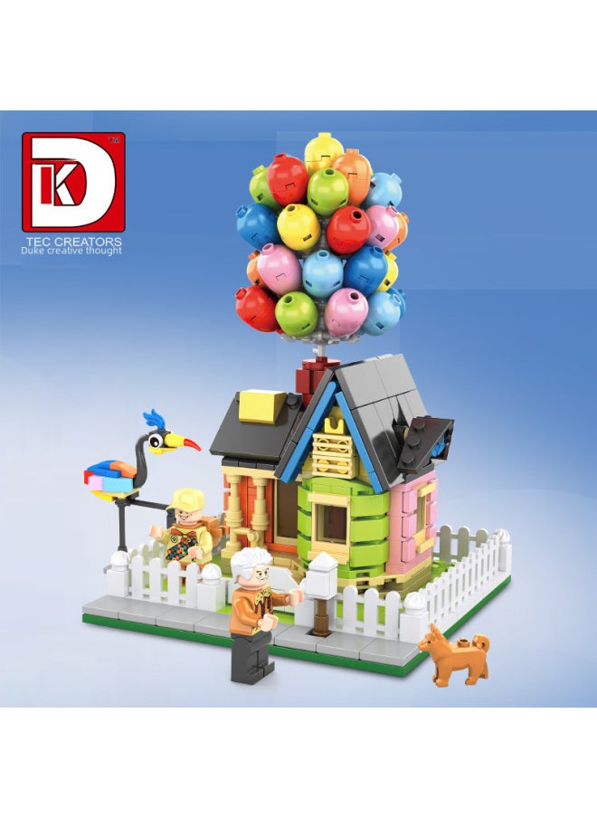 null - DK7025MOC Flying House Ring Travels Balloon Cabin Tension Balance Anti-gravity Suspension Street View Small Particle Building Blocks-Color:20811-Kouromi - Image 1