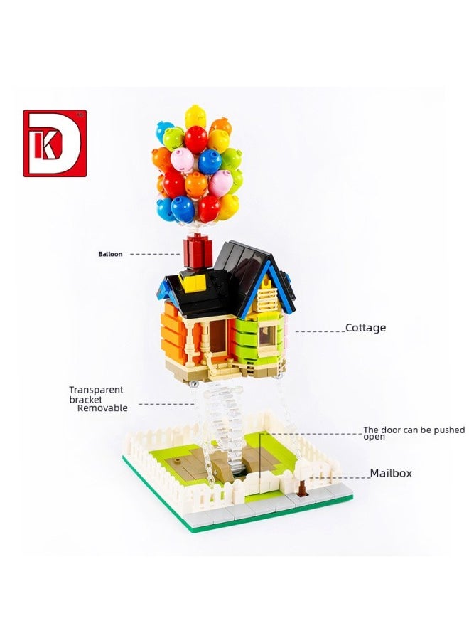 null - DK7025MOC Flying House Ring Travels Balloon Cabin Tension Balance Anti-gravity Suspension Street View Small Particle Building Blocks-Color:20811-Kouromi - Image 1