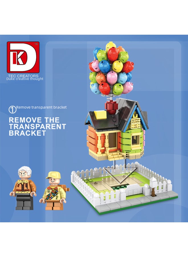 null - DK7025MOC Flying House Ring Travels Balloon Cabin Tension Balance Anti-gravity Suspension Street View Small Particle Building Blocks-Color:20811-Kouromi - Image 1