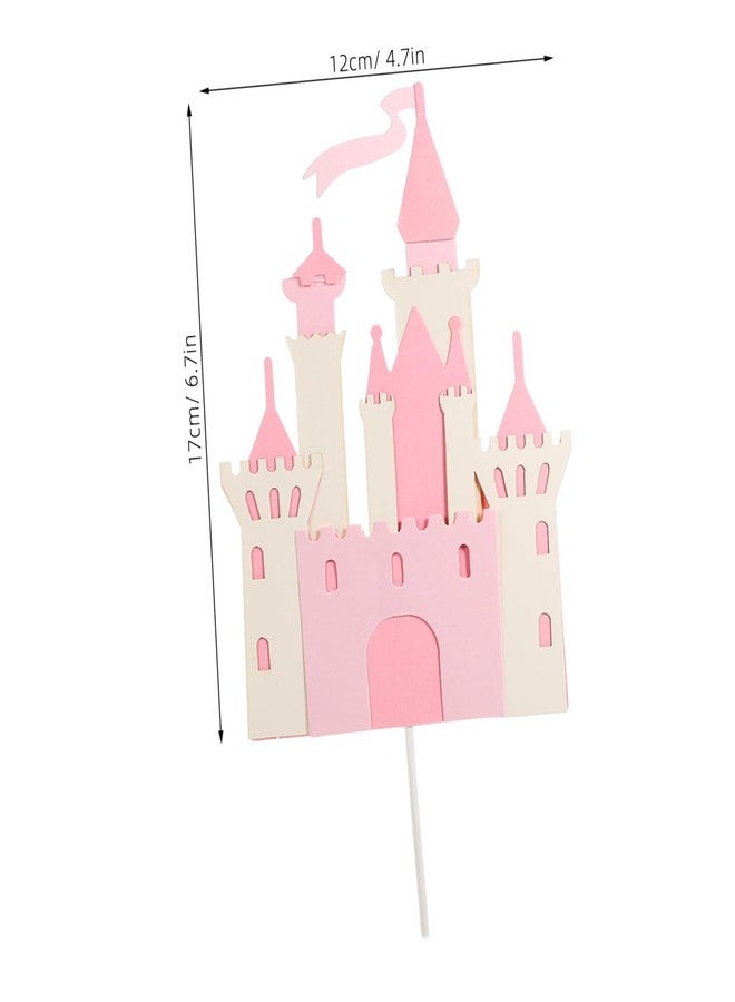 SHOWERORO Pcs Castle Cake Decor Insert Pink Cake Topper for Birthday Party Supplies - Image 2