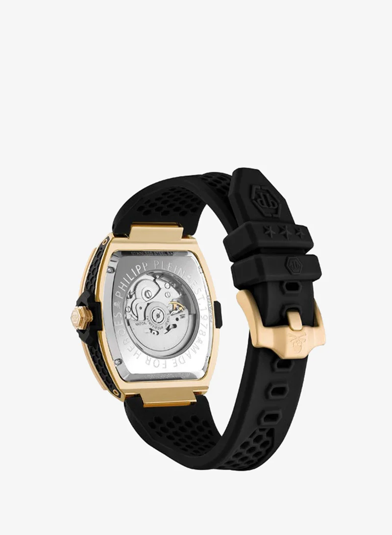 فيليب بلين The Skeleton Frosted Silicone Strap Automatic Watch for Men, 44mm
