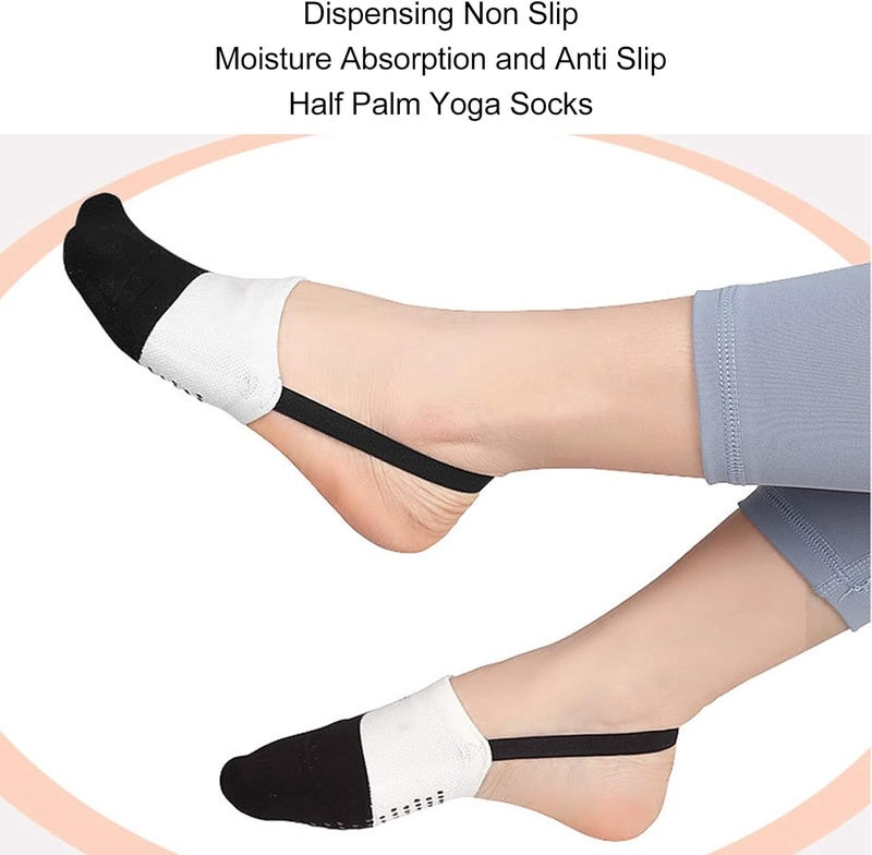 klarako Half Toe Shoe Sole Sock,Yoga Socks with Flexible Strap,Breathable Anti Skid Toe Topper Socks,No Show Toe Socks for women - Image 4