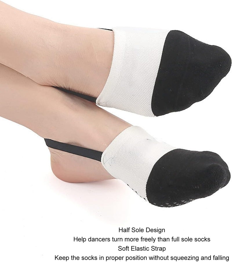 klarako Half Toe Shoe Sole Sock,Yoga Socks with Flexible Strap,Breathable Anti Skid Toe Topper Socks,No Show Toe Socks for women - Image 3