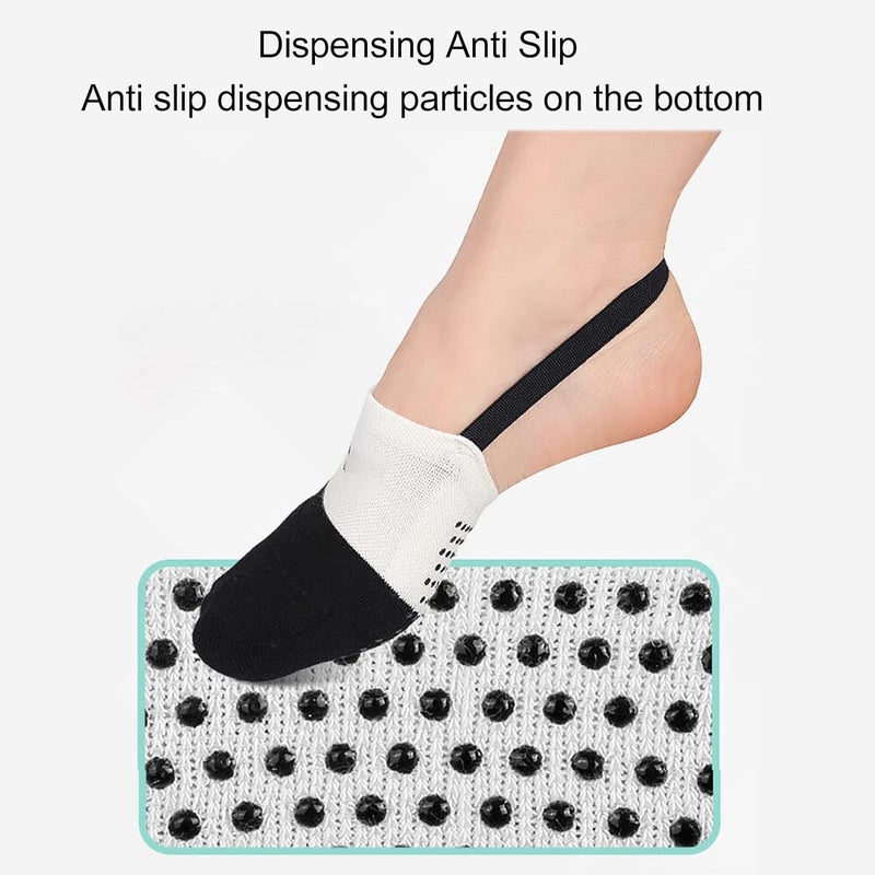 klarako Half Toe Shoe Sole Sock,Yoga Socks with Flexible Strap,Breathable Anti Skid Toe Topper Socks,No Show Toe Socks for women - Image 2