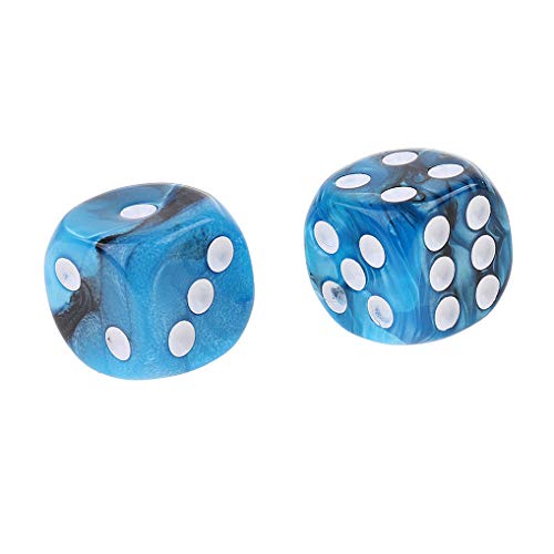 Yiotfandoll 10PCS Polyhedral Dice D6 Dice 16mm Acrylic Dice Game Dice for RPG MTG DND Dice Table Games (Blue Black) - Image 5