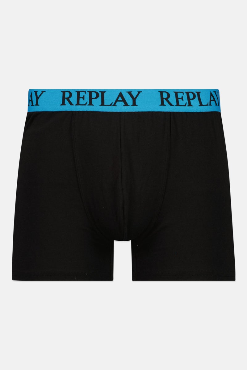 Replay Men 2 Pack Brand Logo Trunks, Blue  - Image 5