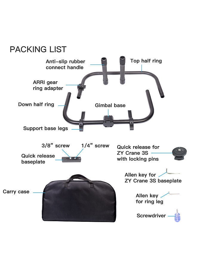DF DIGITALFOTO DF DIGITALFOTO Magic Ring I Professional Stabilizer Dual Handle Grip Ring for Single Handle Gimbal Stabilizer Replacement for Zhiyun Crane 2S 3S DJI RONIN S SC MOZA Air 2 Aircross 2 Feiyu Series  - Image 3