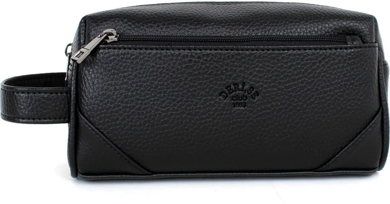 Derise Club Men's Black Handbag, Cosmetic Shaving Bag, Travel, Clutch Bag, Men's Handbag