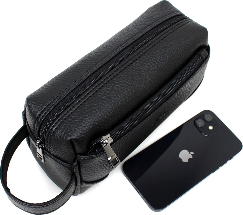 Derise Club Men's Black Handbag, Cosmetic Shaving Bag, Travel, Clutch Bag, Men's Handbag