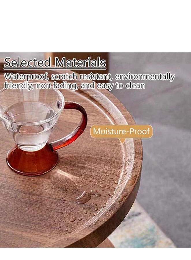 طاولة قهوة مستديرة، طاولة قهوة من 3 طبقات مع مساحة تخزين، طاولة قهوة صغيرة، طاولة نهاية أريكة ضيقة، طاولة قهوة صغيرة للوجبات الخفيفة، طاولة مميزة لغرفة المعيشة أو غرفة النوم أو الشرفة (الحجم: 40*40*62 سم ​​بني) - Image 5