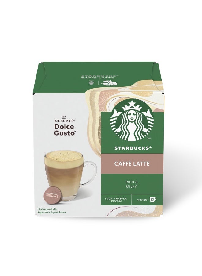 Starbucks by NESCAFÉ Dolce Gusto Caffè Latte Coffee Pods, 12 Pods Per Box