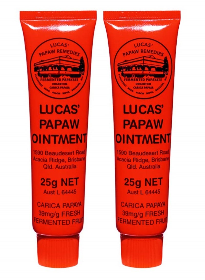 لوكاس دهان لوكاس بابايا 15 جرام في أنبوب مع تطبيق للشفاه - عبوة مزدوجة للقيمة من لوكاس للعلاجات - Image 1