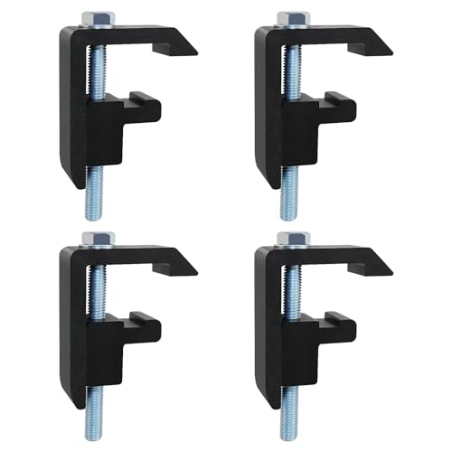 QYMOPAY QYMOPAY Track System Mounting Clamps Truck Topper Clampsfor ToyotaTacomaTundra Truck Bed Cover 4PCS Black - Image 1