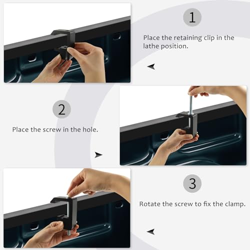 QYMOPAY QYMOPAY Track System Mounting Clamps Truck Topper Clampsfor ToyotaTacomaTundra Truck Bed Cover 4PCS Black - Image 5