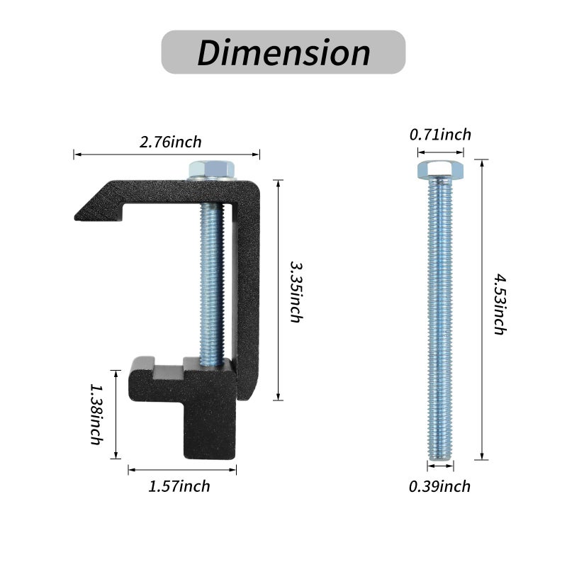 QYMOPAY QYMOPAY Track System Mounting Clamps Truck Topper Clampsfor ToyotaTacomaTundra Truck Bed Cover 4PCS Black - Image 4