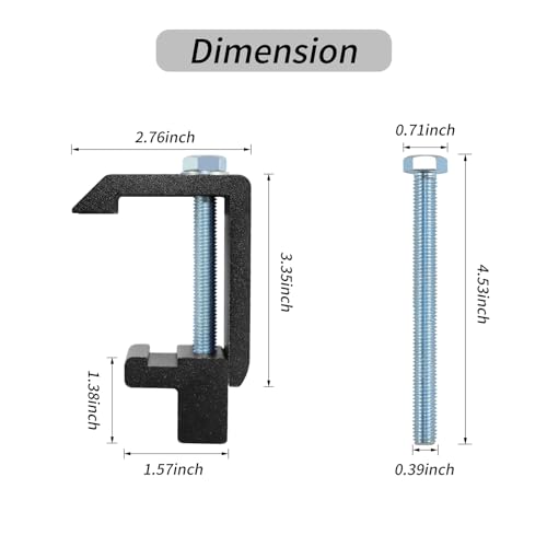 QYMOPAY QYMOPAY Track System Mounting Clamps Truck Topper Clampsfor ToyotaTacomaTundra Truck Bed Cover 4PCS Black - Image 3