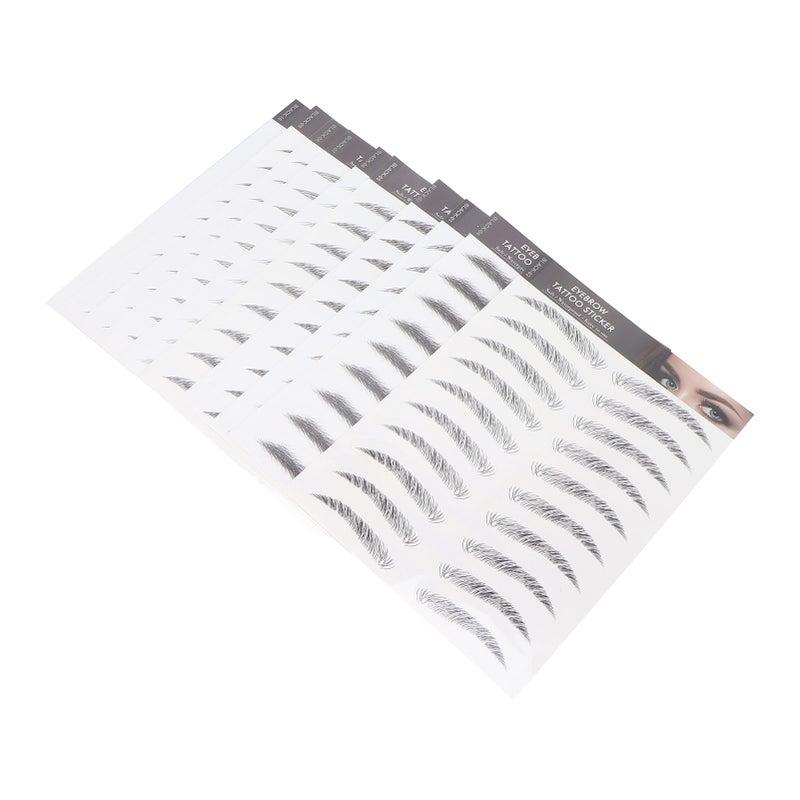 10 Sheets Waterproof Eyebrow Stickers Disposable Temporary Brow False Eyebrows Sticker Set (Black) - Image 5