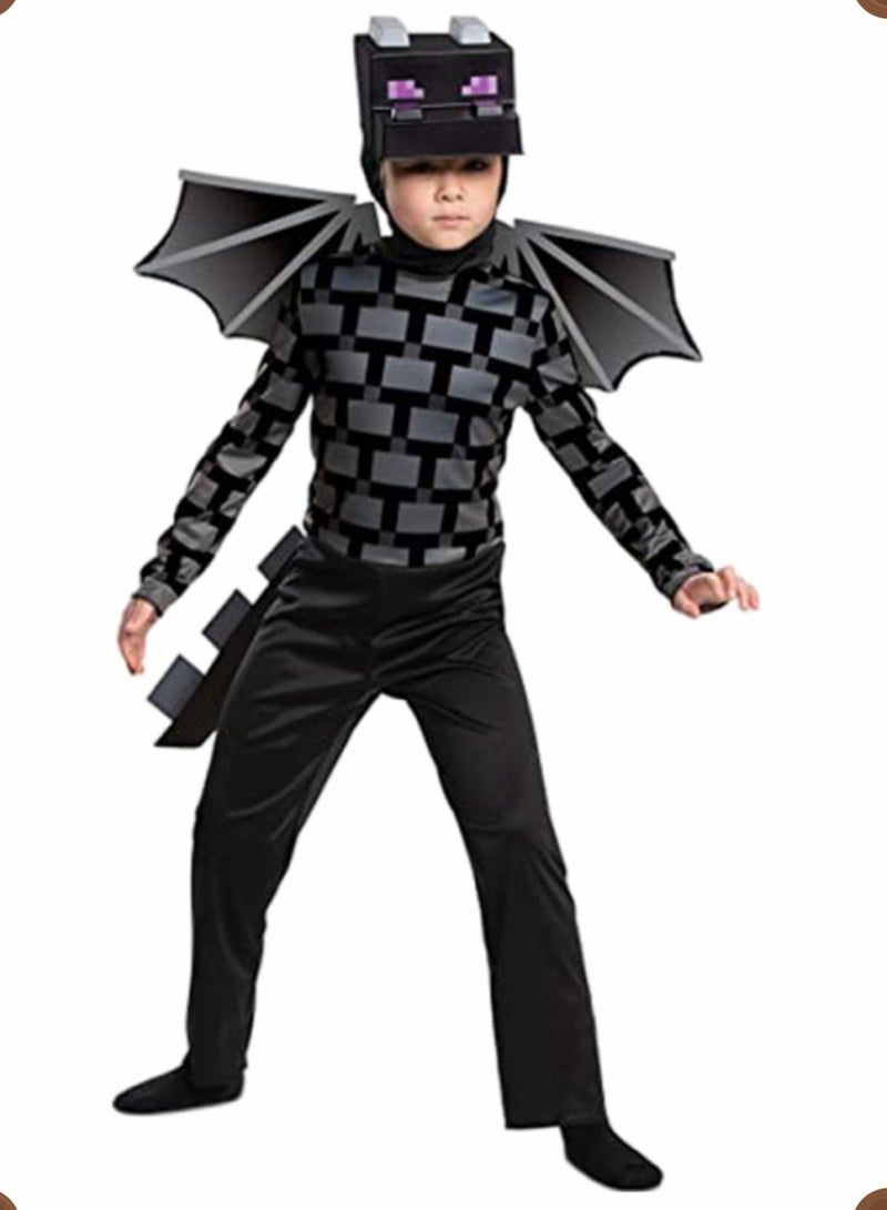 ماين كرافت 3 قطعة مجموعة زي Minecraft EnderDragon ، زي لعبة الفيديو بدلة Cosplay زي هالوين للأطفال - Image 1