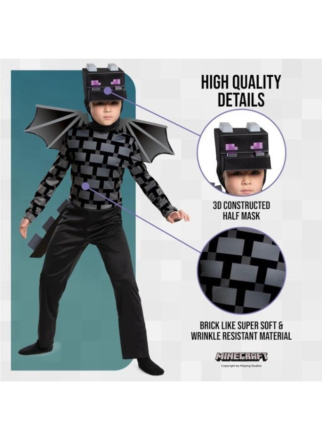 ماين كرافت 3 قطعة مجموعة زي Minecraft EnderDragon ، زي لعبة الفيديو بدلة Cosplay زي هالوين للأطفال - Image 3