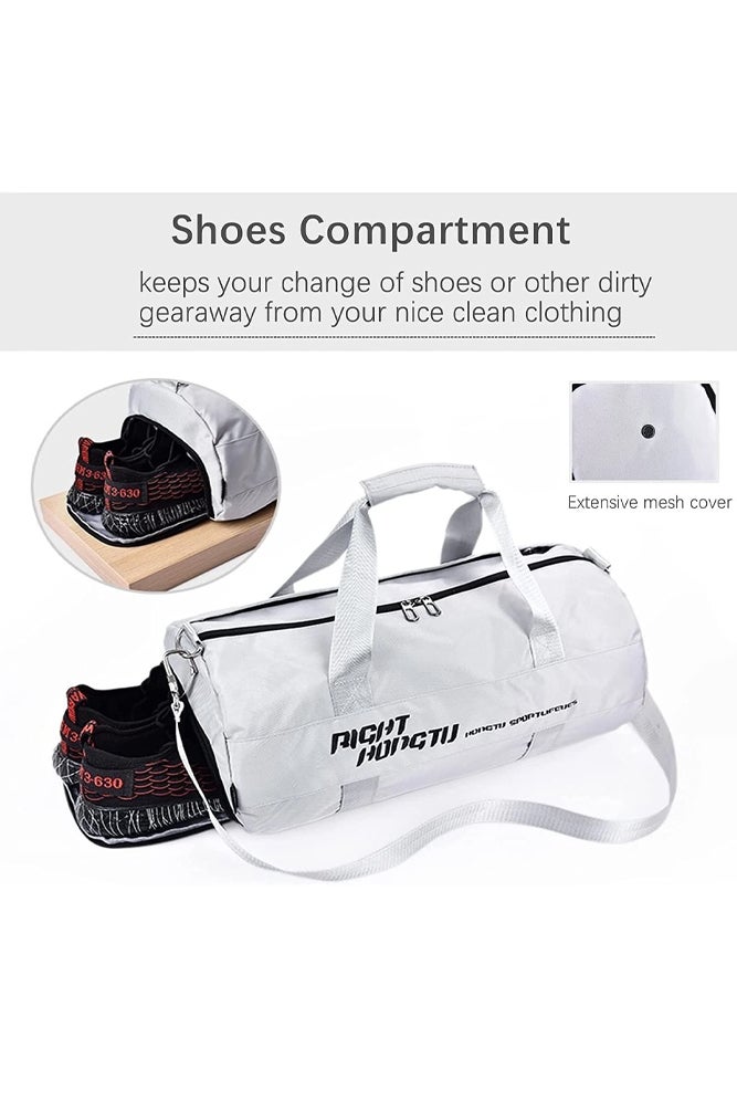شبيلي حقيبة صالة رياضية للرجال وحقيبة دفل، حقيبة رياضية وسياحية للأولاد مع حجرة أحذية مستقلة، منظم حقيبة من البوليستر للاستخدام اليومي واللياقة والسفر - Image 3