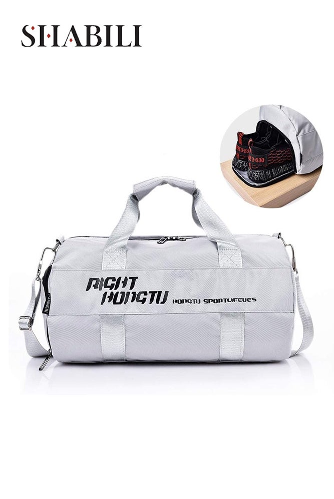 شبيلي حقيبة صالة رياضية للرجال وحقيبة دفل، حقيبة رياضية وسياحية للأولاد مع حجرة أحذية مستقلة، منظم حقيبة من البوليستر للاستخدام اليومي واللياقة والسفر - Image 1