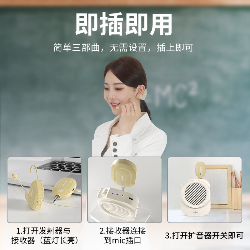 Big Line Wm03 Wireless Microphone Skin Color 2.4G Headset Teacher Lecture Bee Loudspeaker With Bluetooth - Image 5