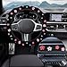 BDZMC Cute Embroidery Flower Steering Wheel Cover NonSlip Floral Steering Wheel Protector with 4 PCS Flowers Car Air Vent Clips Universal Car Interior Decorations for Women Girls - Image 2