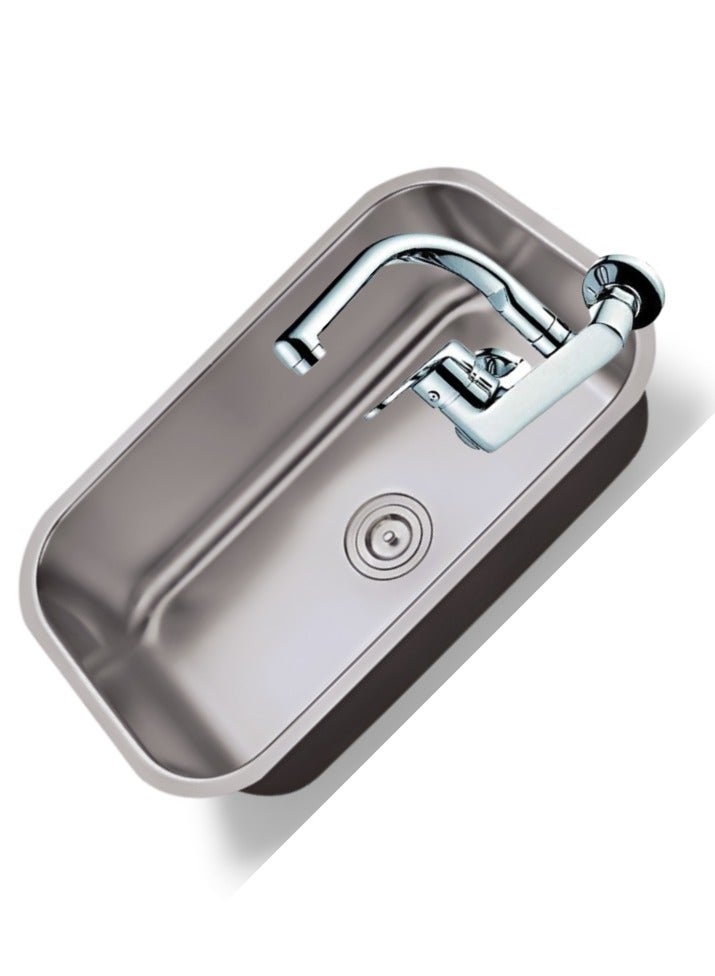 Shams Kitchen sink, 43 cm x 53 cm, 1 mm thick, with drain and long-neck wall mixer - Image 2