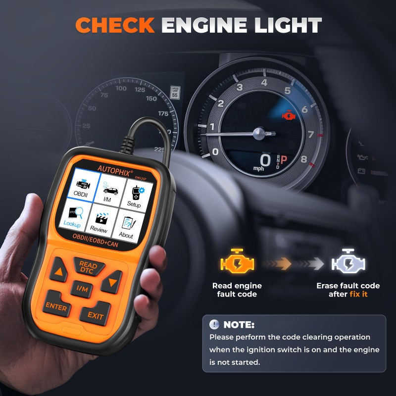 AUTOPHIX OM126P OBD2 Scanner, Check Engine Light Code Reader, Car Code Scanner for Automotive Diagnostic, Read & Clear Fault Code, Pass Smog Test, Live Data, for All US Cars After 1996 - Image 4