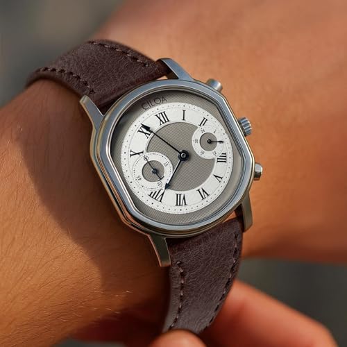 CILOA Mens Watches Leather Watch Analog Watch for Men Luxury Fashion Business Casual 30M Waterproof Men's Wrist Watches(Grey) - Image 4