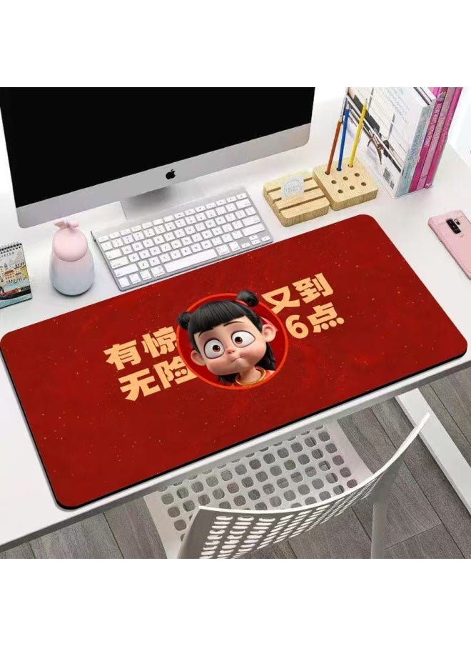 Which Mouse Pad Magic Child Making Sea Movie Keyboard Book Desktop Mat Computer Anti-slip Mat Office Writing Desk Mat-Color:100*50-Pattern:Nezha-laughing