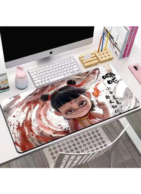 Which Mouse Pad Magic Child Making Sea Movie Keyboard Book Desktop Mat Computer Anti-slip Mat Office Writing Desk Mat-Color:100*50-Pattern:Nezha-laughing