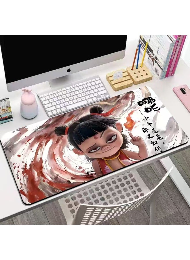 Which Mouse Pad Magic Child Making Sea Movie Keyboard Book Desktop Mat Computer Anti-slip Mat Office Writing Desk Mat-Color:100*50-Pattern:Nezha-laughing