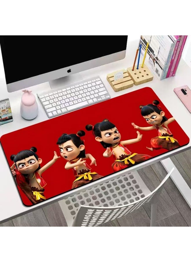 Which Mouse Pad Magic Child Making Sea Movie Keyboard Book Desktop Mat Computer Anti-slip Mat Office Writing Desk Mat-Color:100*50-Pattern:Nezha-laughing